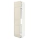 METOD High cab f fridge/freezer w 3 doors, white/Voxtorp high-gloss light beige, 60x60x240 cm