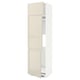 METOD High cab f fridge/freezer w 3 doors, white/Voxtorp high-gloss light beige, 60x60x220 cm