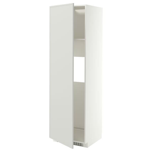 METOD High cab f fridge or freezer w door, white/Aspudden light grey, 60x60x200 cm