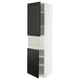 METOD High cab f micro w 2 doors/shelves, white/Bodbyn black, 60x60x220 cm
