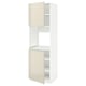 METOD High cab f oven w 2 doors/shelves, white/Voxtorp high-gloss light beige, 60x60x200 cm