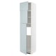 Modern kitchen cabinet, white with light blue high-gloss doors.