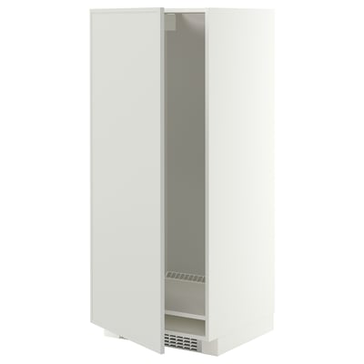 METOD High cabinet for fridge/freezer, white/Aspudden light grey, 60x60x140 cm