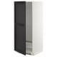 METOD High cabinet for fridge/freezer, white/Lerhyttan black stained, 60x60x140 cm