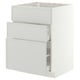 METOD / MAXIMERA Base cab f hob/int extractor w drw, white/Aspudden light grey, 60x60 cm