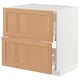 METOD / MAXIMERA Base cab f hob/int extractor w drw, white/Vedhamn oak, 80x60 cm