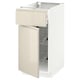 METOD / MAXIMERA Base cab w wire basket/drawer/door, white/Voxtorp high-gloss light beige, 40x60 cm