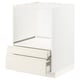 White METOD kitchen unit with 3 drawers and shelf for ventilation.