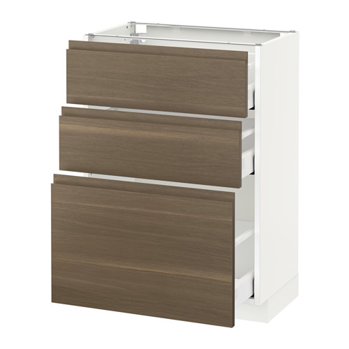 Metod Maximera Base Cabinet With 3 Drawers White Voxtorp