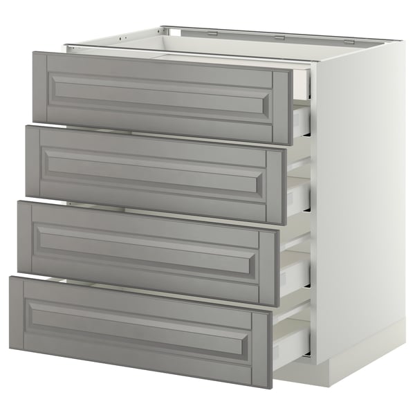 METOD / MAXIMERA Base cb 4 frnts/2 low/3 md drwrs, white/Bodbyn grey, 80x60 cm