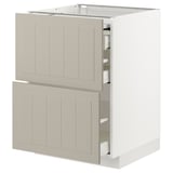 METOD / MAXIMERA Bc w pull-out work surface/3drw, white/Stensund beige, 60x60 cm