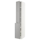 METOD / MAXIMERA Hc w p-o func 3drw/1dr/2shlv, white/Bodbyn grey, 40x60x240 cm