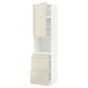 METOD / MAXIMERA Hi cab f micro combi w door/3 drwrs, white/Voxtorp high-gloss light beige, 60x60x240 cm