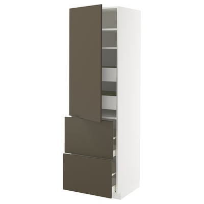 METOD / MAXIMERA Hi cab w shlvs/4 drawers/dr/2 frnts