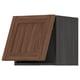 METOD Wall cabinet horizontal w push-open, black Enköping/brown walnut effect, 40x40 cm