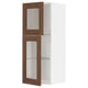 METOD Wall cabinet w shelves/2 glass drs, white Enköping/brown walnut effect, 40x100 cm