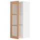 METOD Wall cabinet w shelves/glass door, white/Vedhamn oak, 40x100 cm