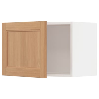 METOD Wall cabinet, white/Vedhamn oak, 60x40 cm
