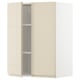 METOD Wall cabinet with shelves/2 doors, white/Voxtorp high-gloss light beige, 60x80 cm