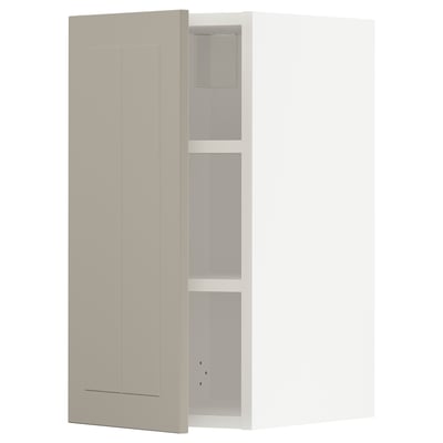 METOD Wall cabinet with shelves, white/Stensund beige, 30x60 cm