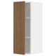 METOD Wall cabinet with shelves, white/Tistorp brown walnut effect, 30x80 cm