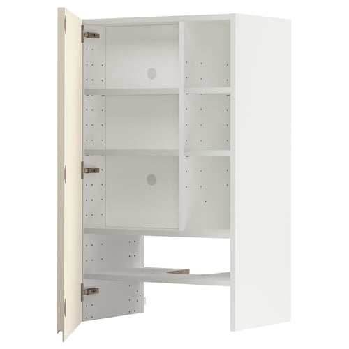 White METOD kitchen cabinet, 3 shelves, 2 doors, modern design.
