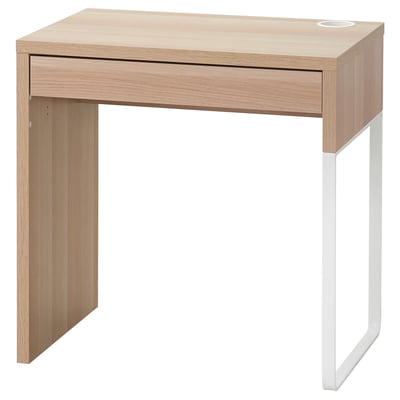 MICKE Desk, white stained oak effect, 73x50 cm