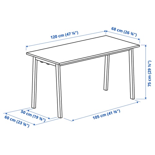 Illustration with measurements for the product: MITTZON.