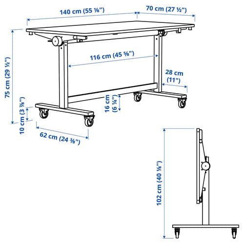 Illustration with measurements for the product: MITTZON.