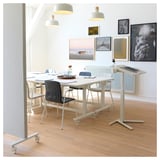 MITTZON Foldable table with castors, white, 140x70 cm