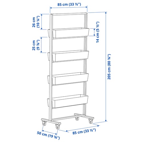 Illustration with measurements for the product: MITTZON.