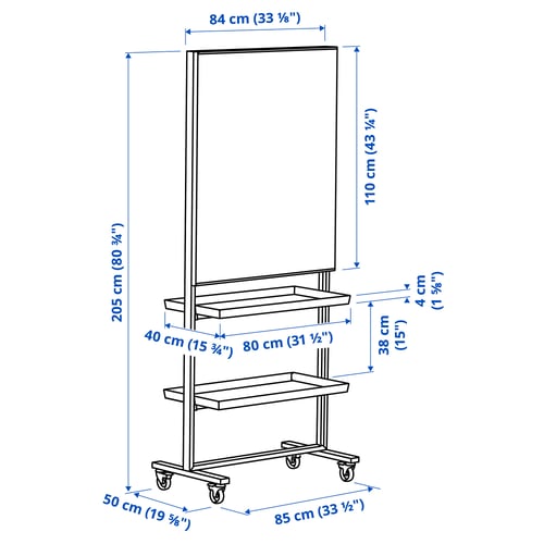 Illustration with measurements for the product: MITTZON.