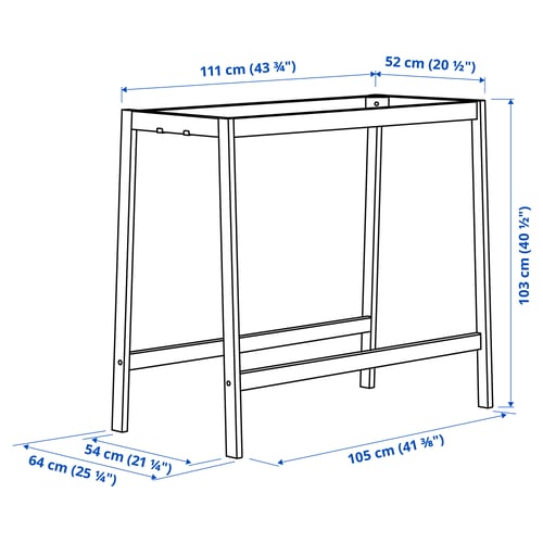 Illustration with measurements for the product: MITTZON.