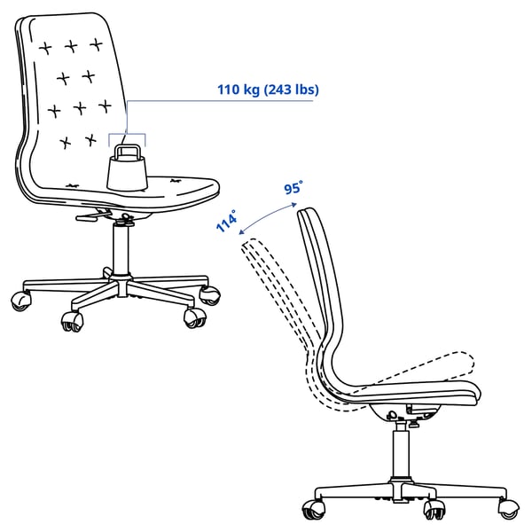MULLFJÄLLET Conference chair with castors, Naggen beige