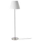 MYRHULT / KRYSSMAST Floor lamp, white/nickel-plated