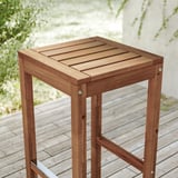 NÄMMARÖ Bar table and 2 bar stools, outdoor, light brown stained, 120x40 cm
