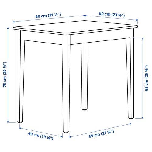Illustration with measurements for the product: NÄSINGE.