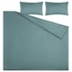Natjasmin bed set: teal, striped, cotton-lyocell, includes duvet & 2 pillows.