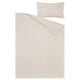 NATTJASMIN bed set: cream, striped, soft cotton-lyocell.