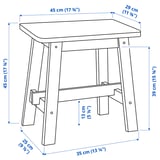 NORRÅKER Stool, birch, 45 cm
