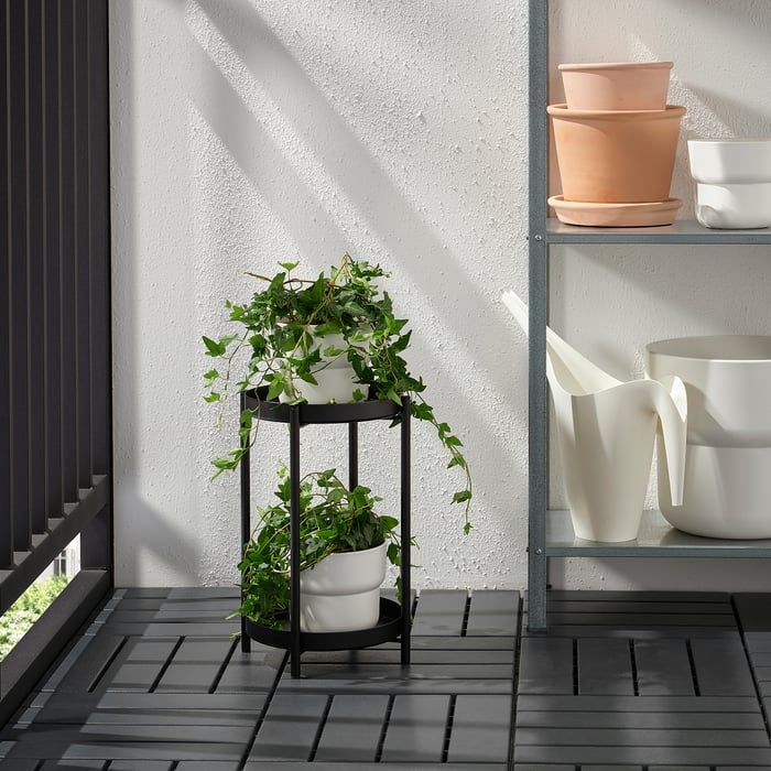 OLIVBLAD plant stand, in/outdoor black, 35 cm IKEA