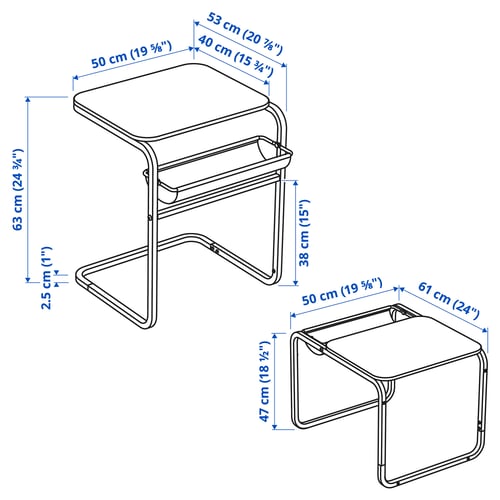 Illustration with measurements for the product: OLSERÖD.
