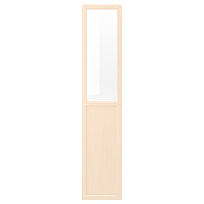 OXBERG Panel/glass door, birch effect, 40x192 cm