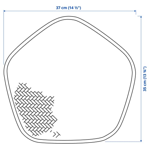 Illustration with measurements for the product: PADDFISK.