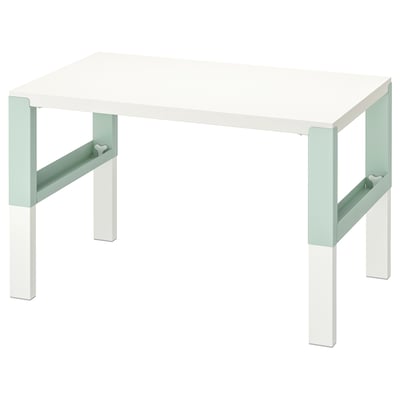 PÅHL Desk, height adjustable white/light green, 96x58 cm
