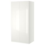 PAX / FARDAL Wardrobe combination, white/high-gloss/white, 100x38x201 cm