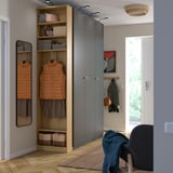 PAX / FORSAND Wardrobe combination, dark grey dark grey/oak effect, 170x60x236 cm