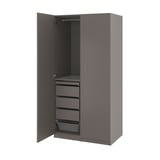 PAX / FORSAND Wardrobe combination, dark grey/dark grey, 100x60x201 cm