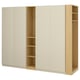 PAX / FORSAND Wardrobe combination, grey-beige grey-beige/oak effect, 255x60x201 cm