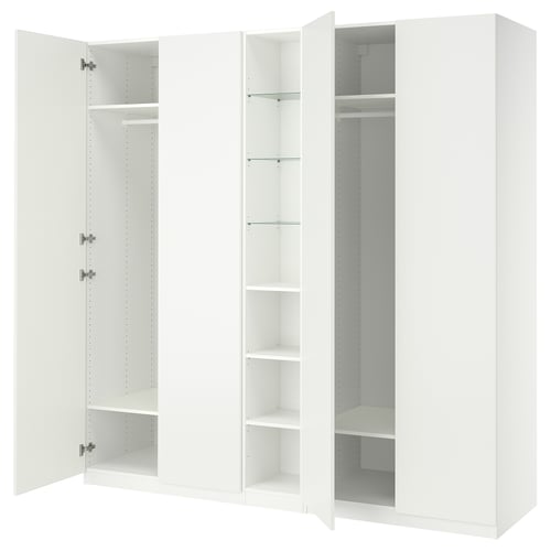 PAX / FORSAND Wardrobe, white/white, 235x60x236 cm